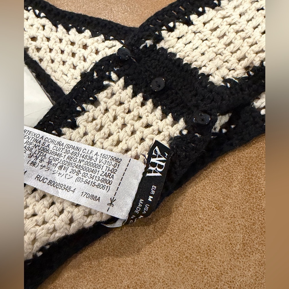 NWT Zara Contrast Crochet Bralette // Essential Festival Boho Top Medium - Picture 10 of 10